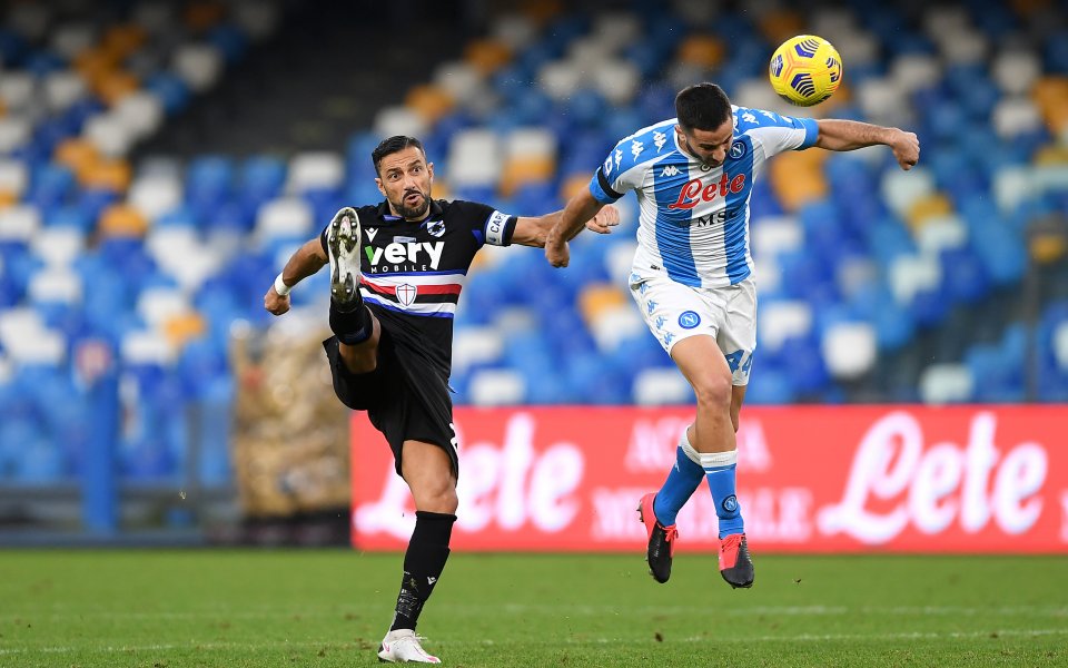 Наполи спечели трудно у дома срещу Сампдория с 2:1 и