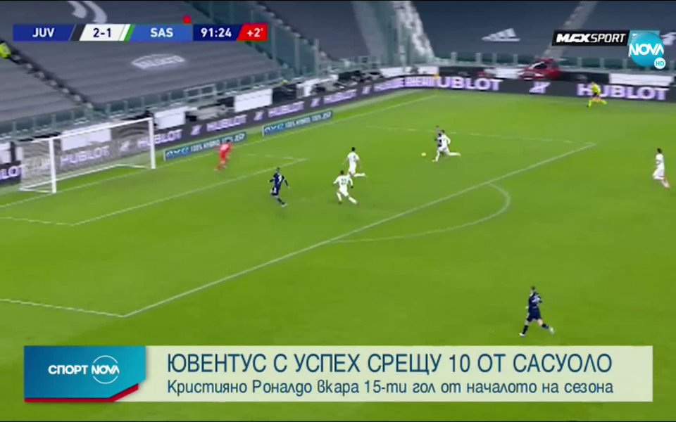 Звездата на Ювентус Кристиано Роналдо вкара 15-ия си гол за