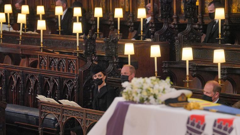  Кейт Мидълтън на погребението на принц Филип 