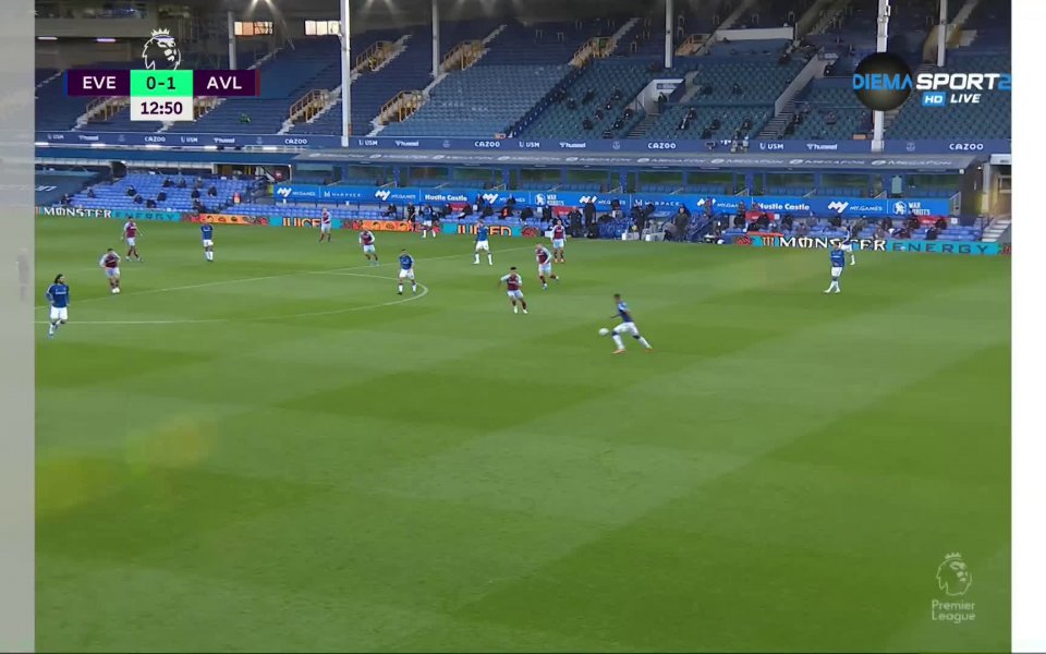 Астън Вила поведе на Евертън в двубоя между двата тима