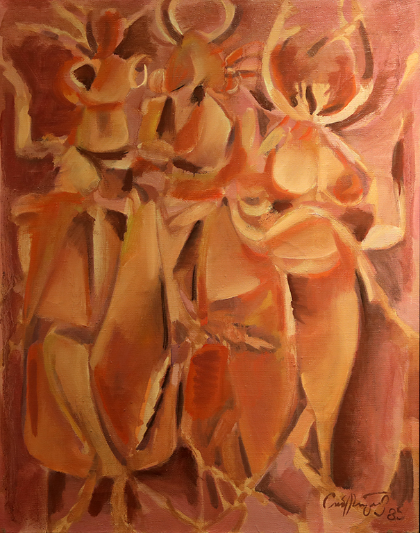 <p>Станка Димитрова ( 1931 &ndash; 1996) Тройка грациозност, 1985 маслени бои, платно</p>