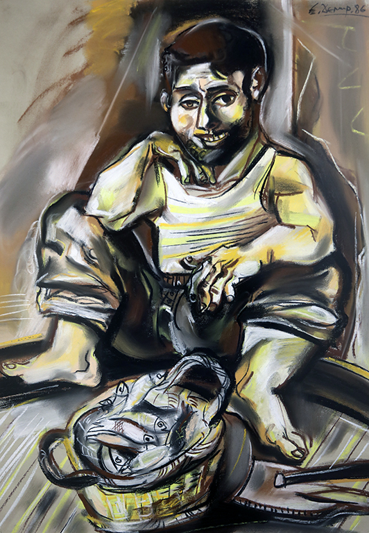<p>Едмонд Демирджиян (1951 &ndash; 2009) Рибарче, 1988 сух пастел, хартия</p>