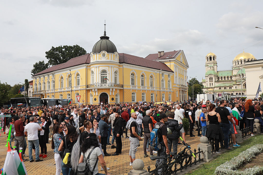 <p>Национален протест срещу COVID мерките и блокада в центъра на София</p>