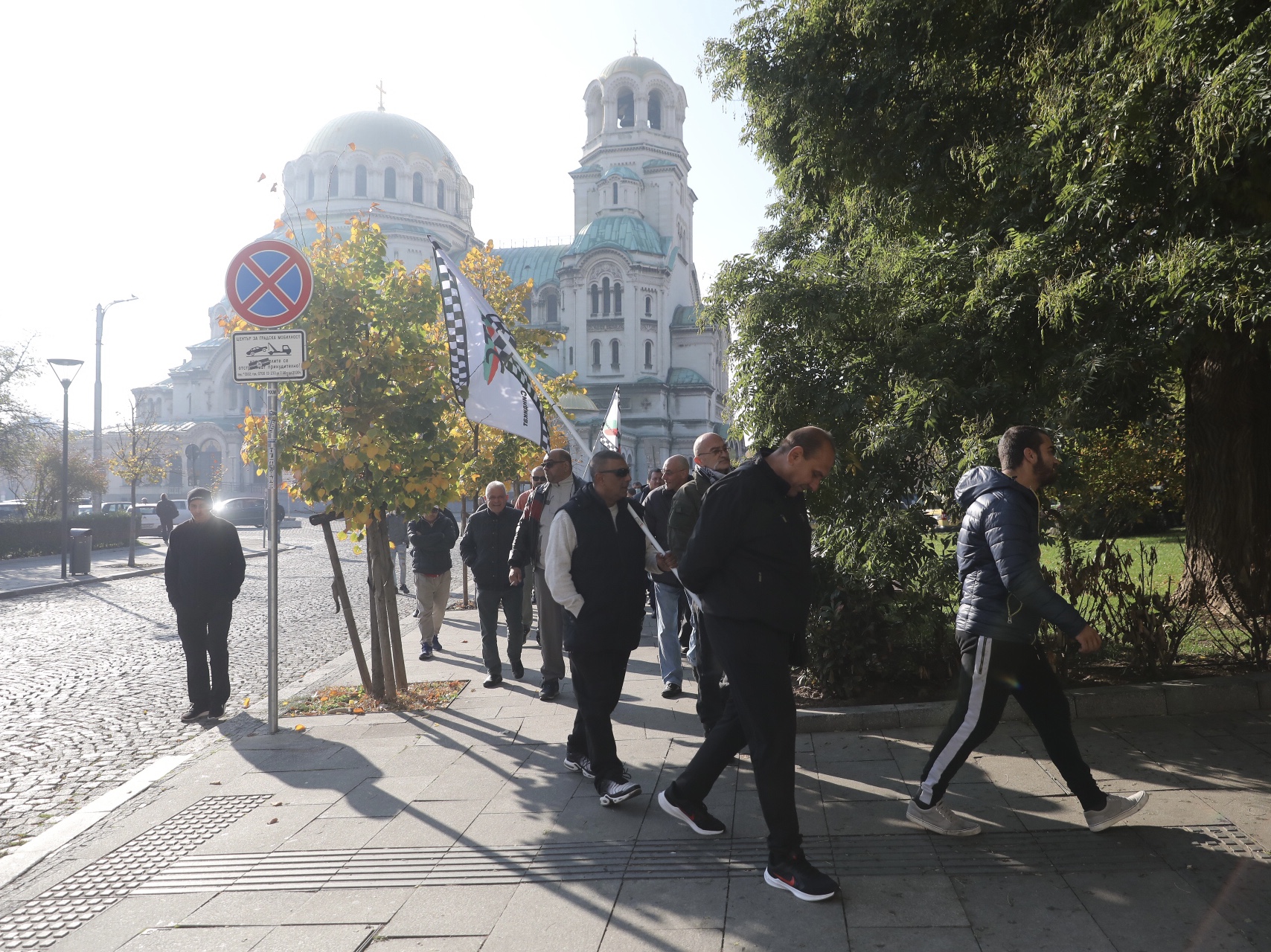 <p>Протест на таксиметровите шофьори пред Столична община</p>