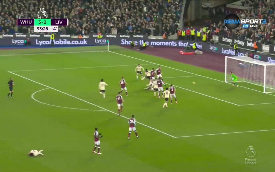 Уест Хем Юнайтед - Ливърпул 3:2 /репортаж/