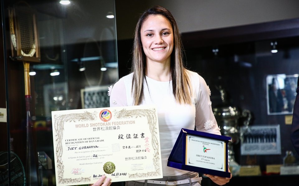 Олимпийската шампионка от Токио 2020 Ивет Горанова и Ангел Ленков