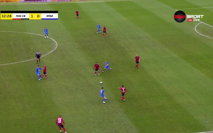 Локомотив София - Арда 2:0 /първо полувреме/
