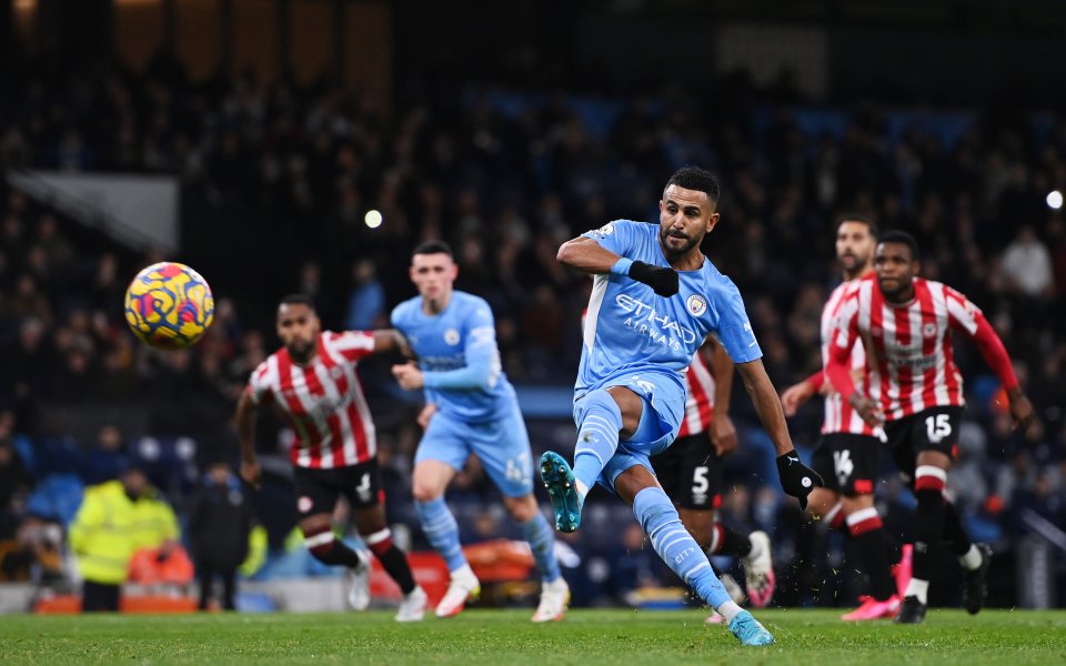 Манчестър Сити води с 1:0 на своя "Етихад" срещу Брентфорд