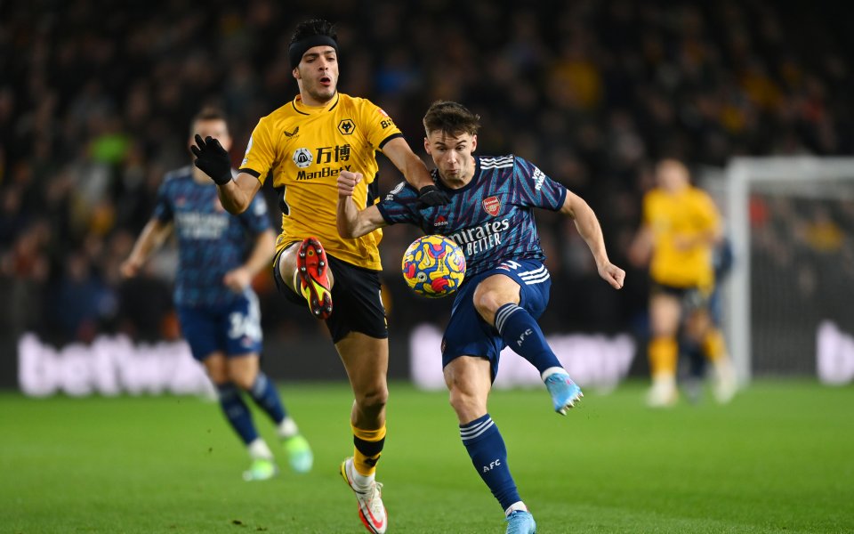 Уулвърхемптън и Арсенал играят при резултат 0:1 на &bdquo;Молиню&ldquo;. Попадението