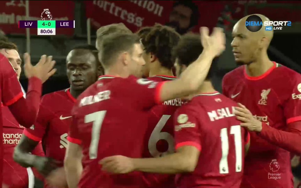Десет минути преди края на редовното време Ливърпул стигна до