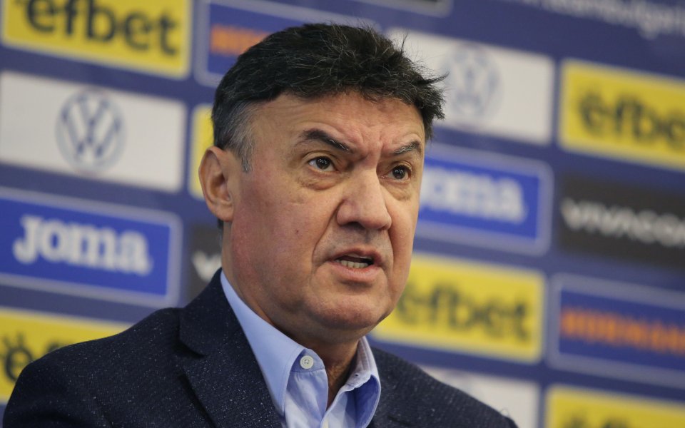 Президентът на Българския футболен съюз – Борислав Михайлов, направи кратко