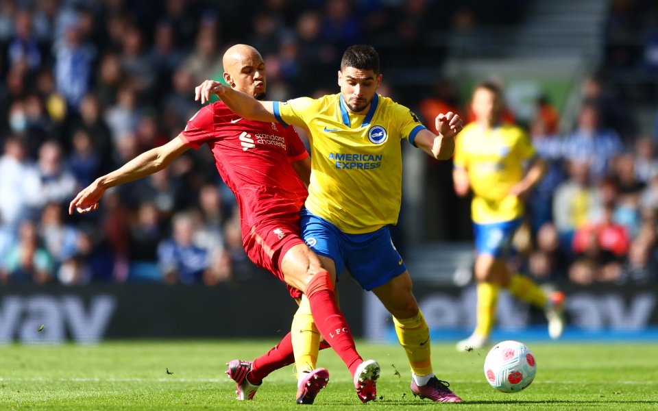 Отборите на Брайтън и Ливърпул играят при резултат 0:2 в