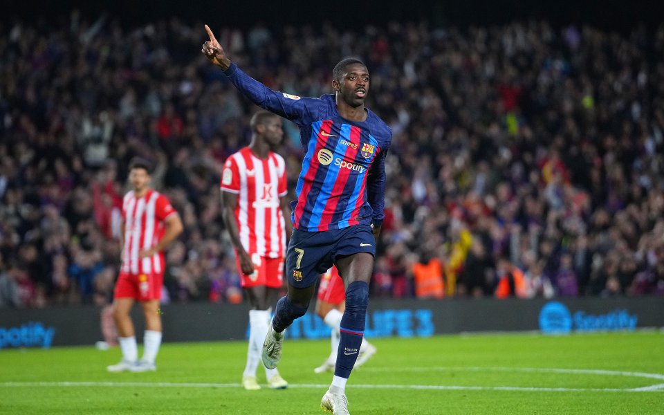 Отборите на Барселона и Алмерия играят при резултат 2:0 в мач