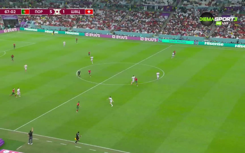 Блестящият гол на Гонсало Рамош, с който оформи хеттрика си срещу Швейцария