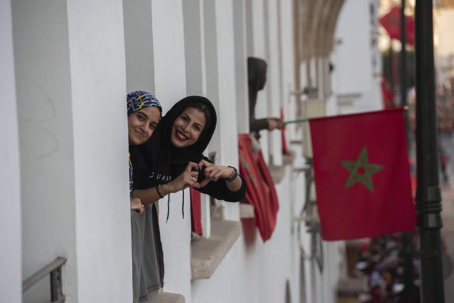 Парад при завръщането на мароканските национали от Мондиал 20221