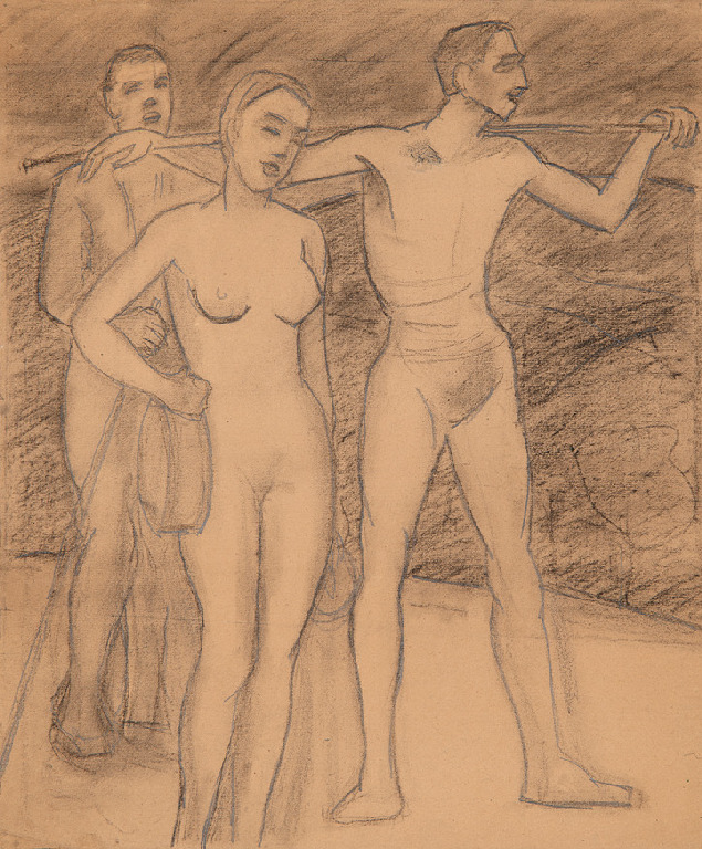 <p>ВАСИЛ ЕВТИМОВ (1900 &ndash; 1986)</p>

<p>Композиция, 20-те г. на ХХ в., въглен, хартия</p>