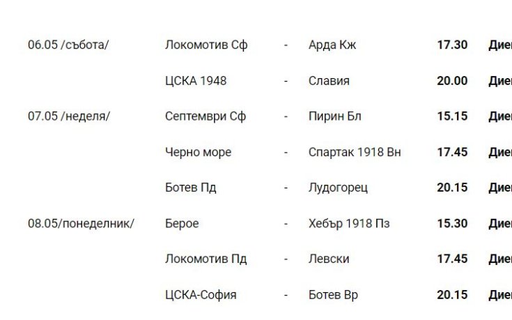 Програма 27 28 29 30 кръг