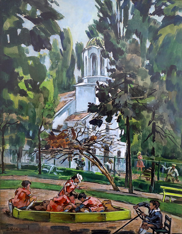 <p>Деца край Слатинската Църква</p>