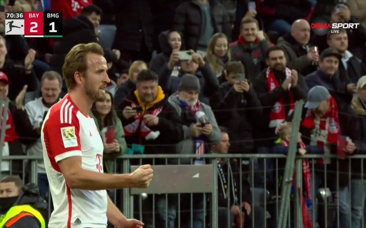 Хари Кейн донесе пълния обрат за Байерн срещу Гладбах