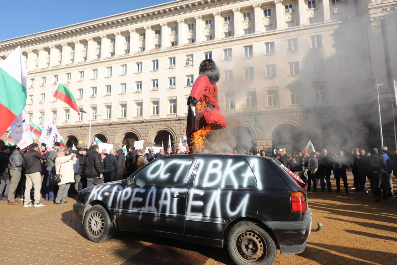 <p>&quot;Възраждане&quot; протестира пред Конституционния съд по повод референдума за запазване на лева</p>