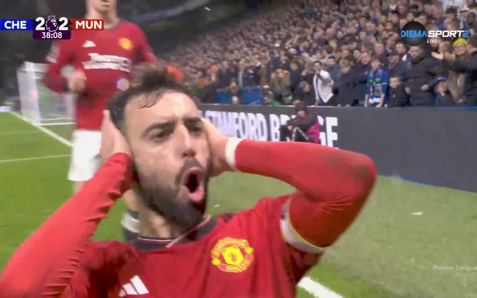 Манчестър Юнайтед изравни резултата срещу Челси в 39-ата минута. Червените