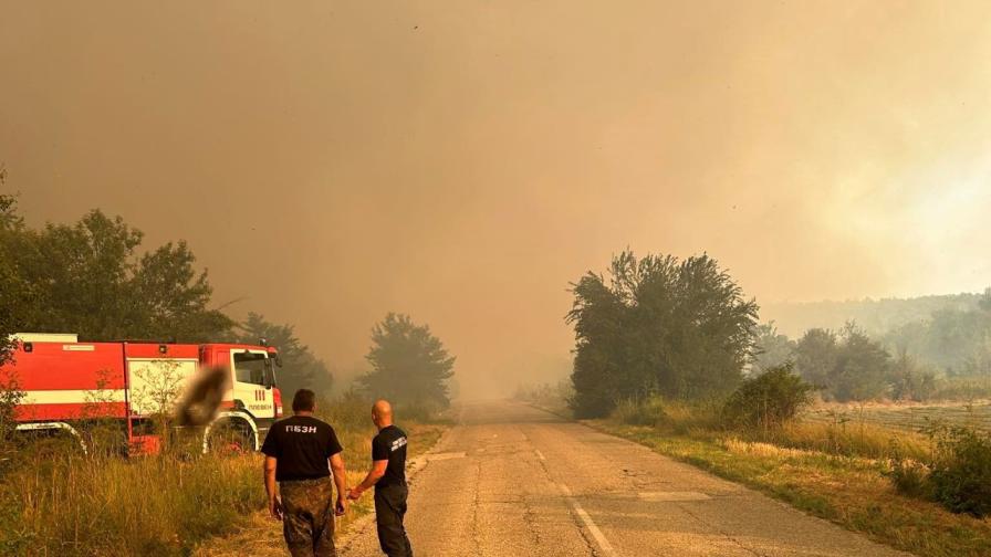 Пожар затвори пътя между плевенските села Коиловци и Бръшляница
