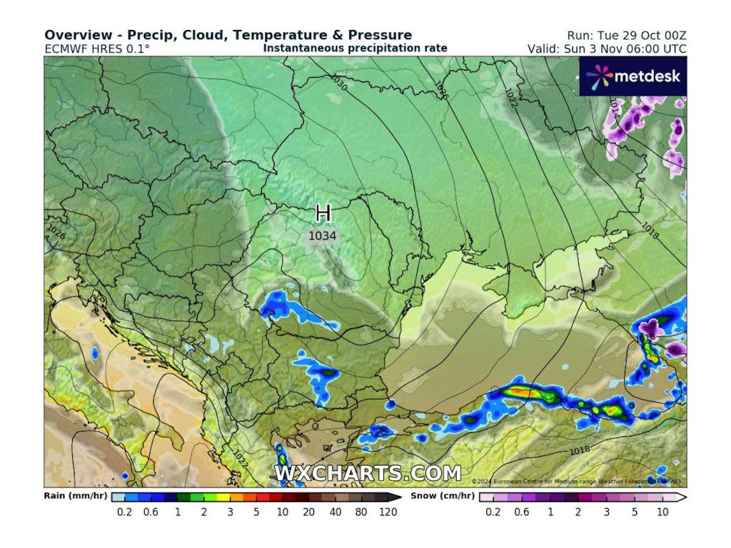 Възможни незначителни валежи в неделя според ECMWF