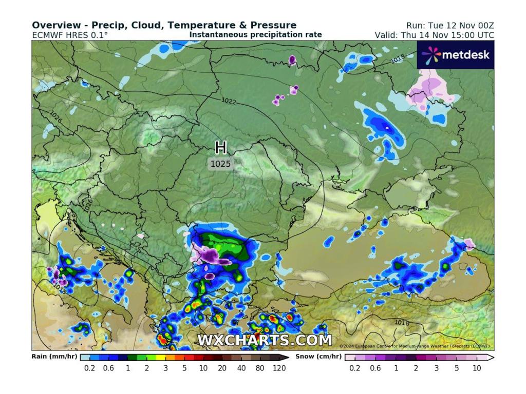 Валежи от дъжд и сняг в четвъртък според ECMWF