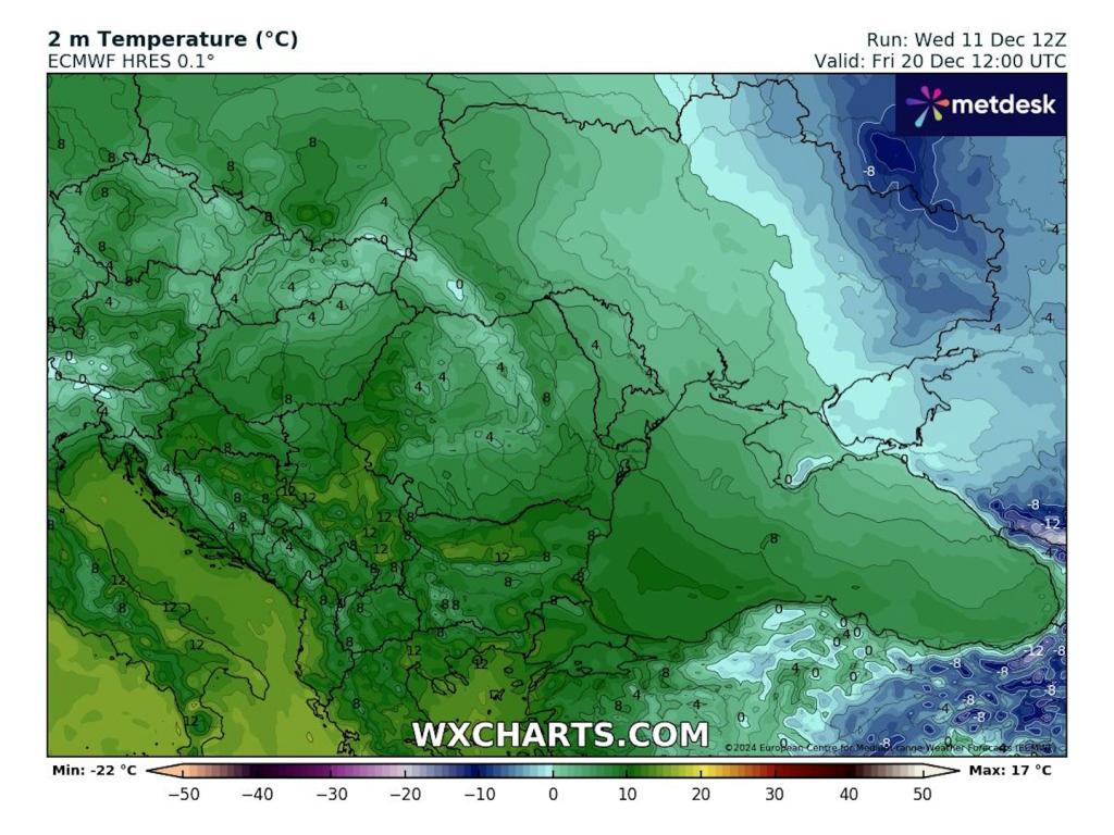 Очаквано затопляне с дневни температури около 15 градуса според ECMWF