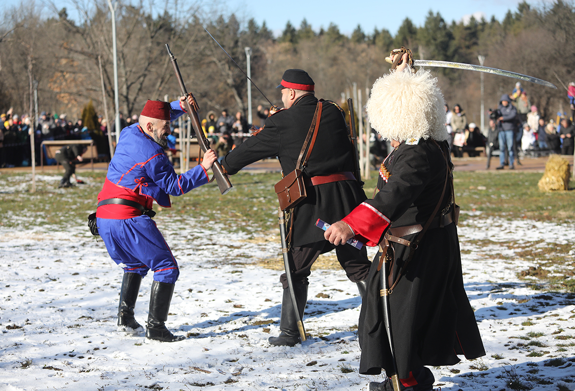 <p>Историческа възстановка по повод 147 години от Освобождението на град София от османско владичество в Северен парк</p>