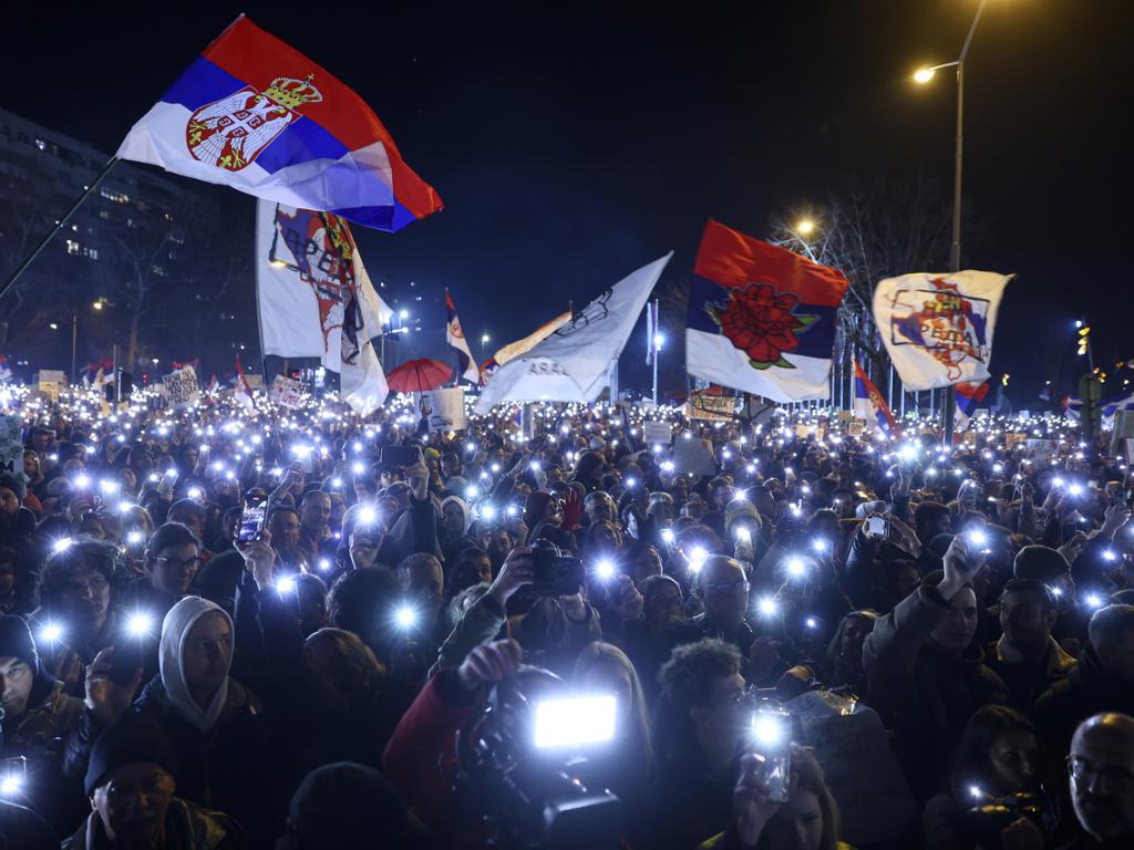 Студентите които прекараха  до Моста на свободата в Нови Сад