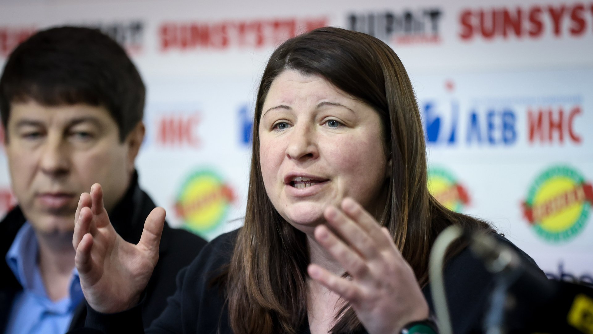 Станка Златева говори пред медиите след като бе избрана за председател на