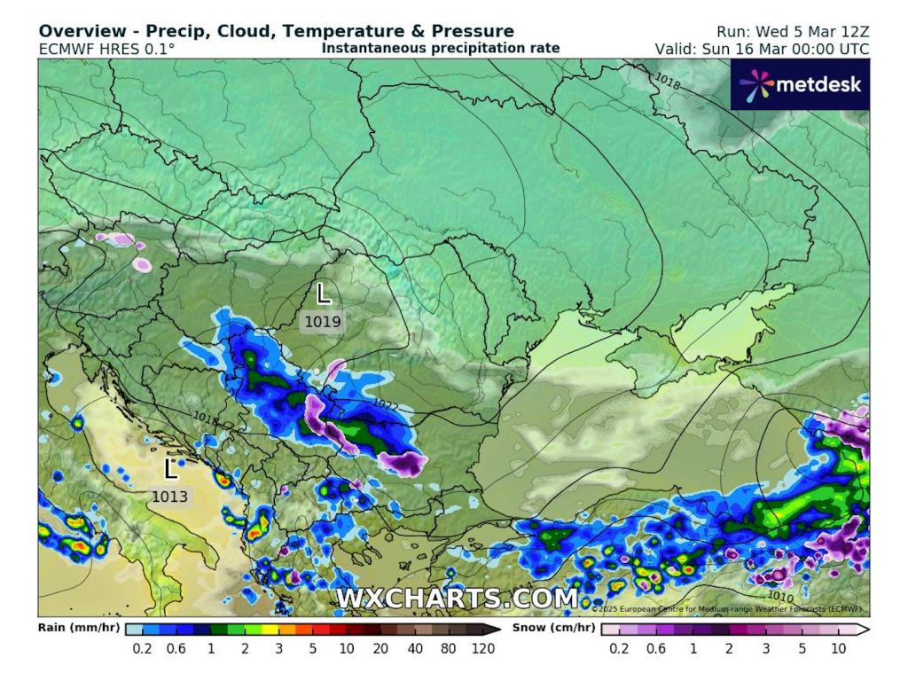 Възможни валежи от сняг според ECMWF