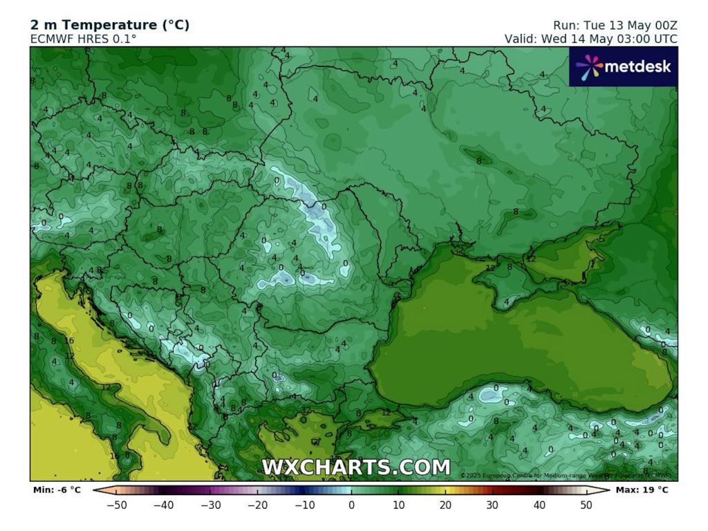 Риск от слана в средата на май