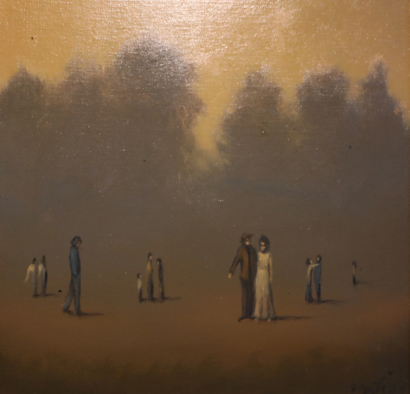 <p>Много и фини пластове маслени бои, насложени плътно върху повърхността на платната - наслоени чувства, разкази, истории, покриващи в тайнство съдбовни мигове и изпълващи въздуха с напрежение.</p>