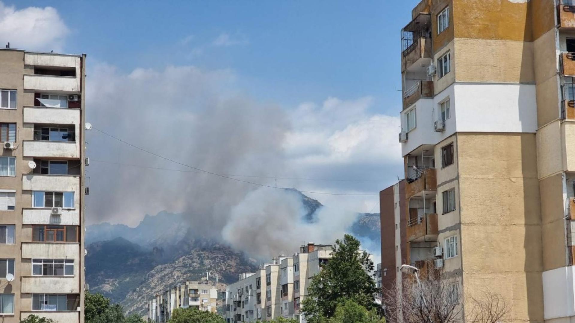 Пожар избухна във вилна зона над Андреева чешма край Сливен