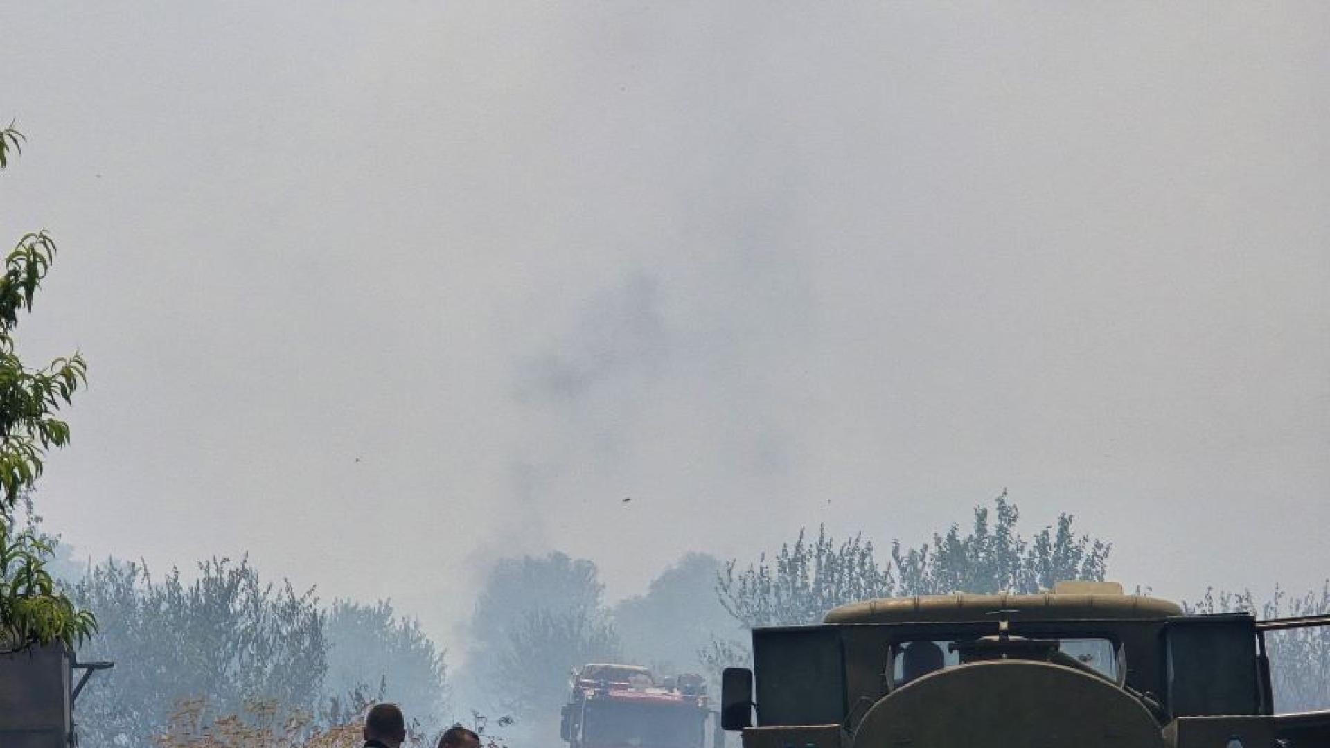 Около 800 кв м сухи треви са изгорели при пожар