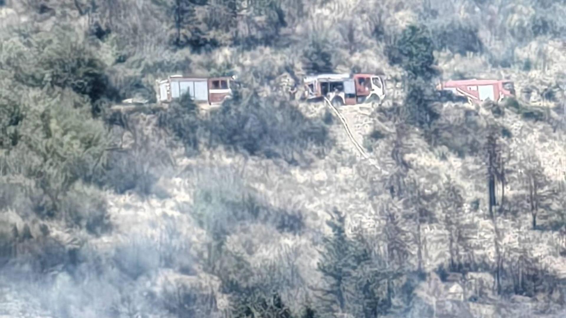 Голям пожар гори в местността Св Георги в град Сливен