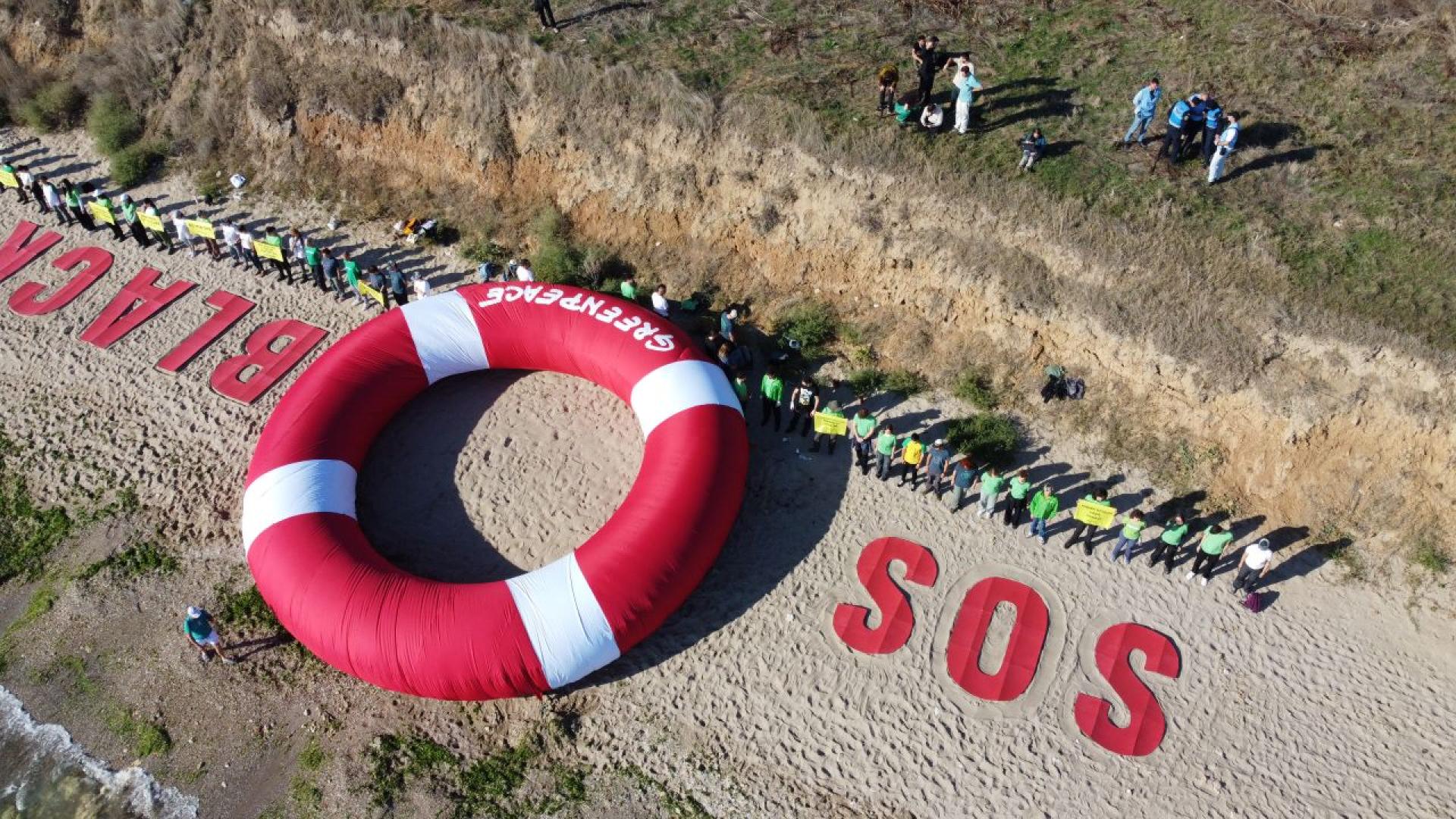 Активисти на Грийнпийс от България и Румъния поставиха голям спасителен