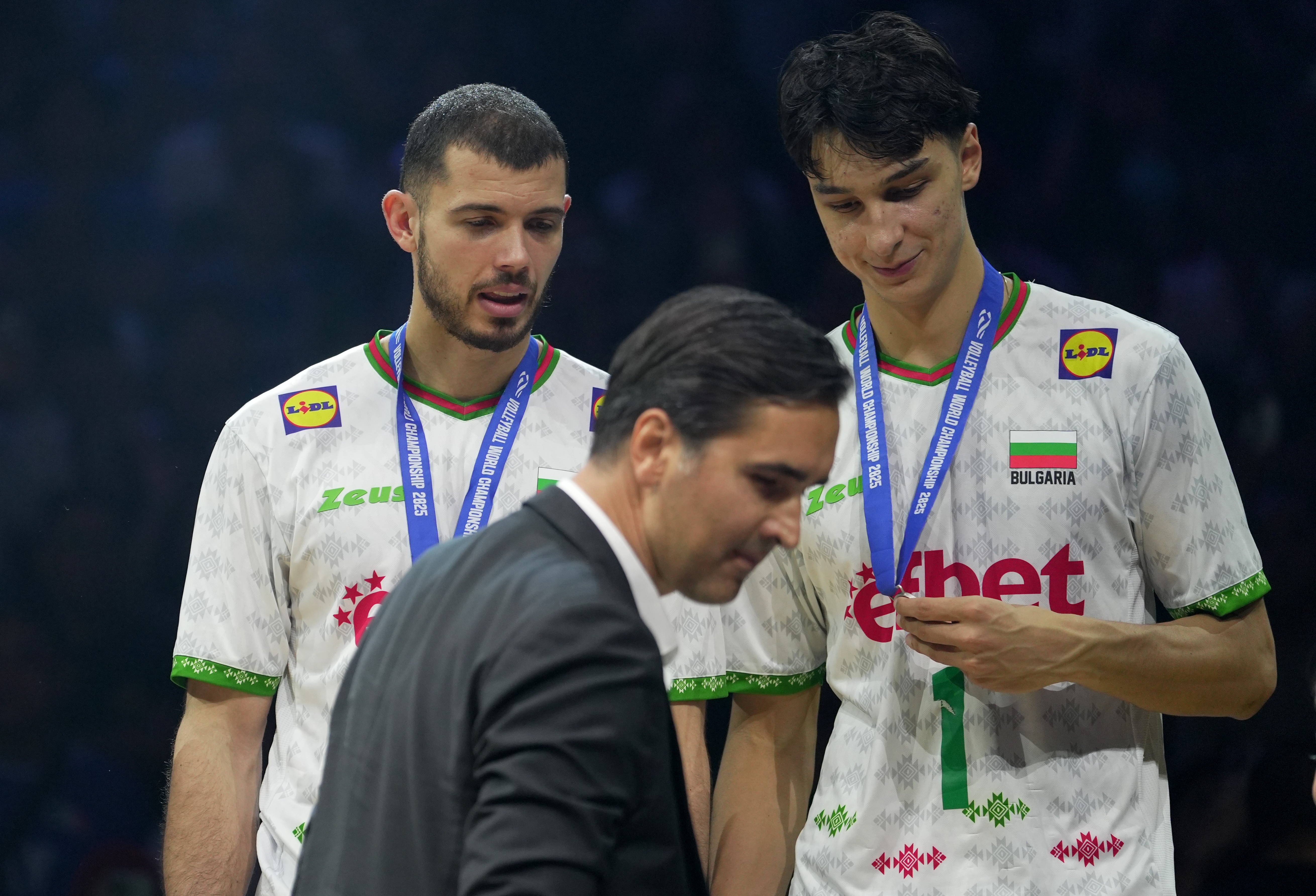 <p>Награждаване на България на Световното по волейбол.</p>