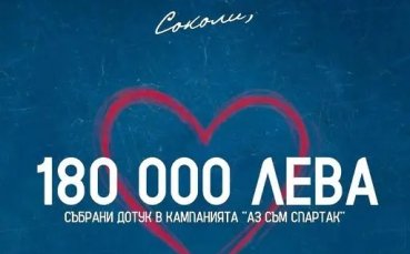 180 000 лева са събрани до момента в кампанията за спасение на Спартак Вн