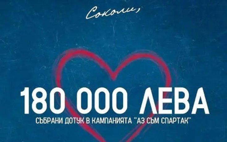 180 000 лева са събрани до момента в кампанията за спасение на Спартак Вн