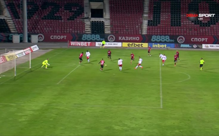 Гол на ЦСКА 1948 не бе зачетен заради засада