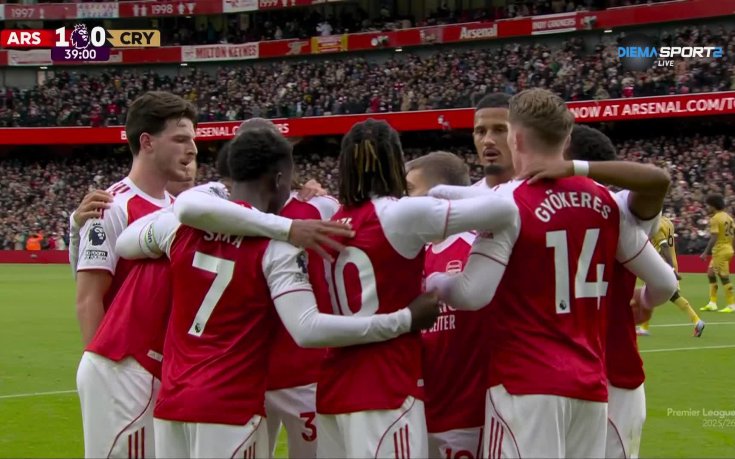 Арсенал - Кристъл Палас 1:0 /първо полувреме/