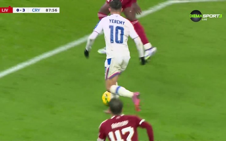 Йереми Пино довърши Ливърпул с трети гол за Кристъл Палас