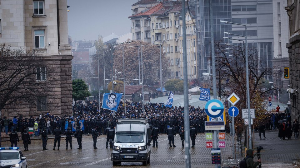Шествие на феновете на Левски преди дербито с ЦСКА1