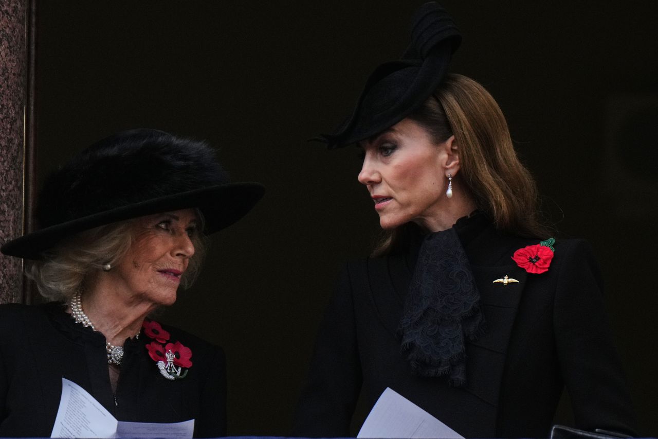 <p>С насълзени очи и пълно достойнство &mdash; трогателният момент на принцесата на Уелс на Кенотафа</p>