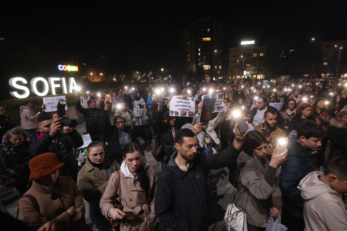 <p>Под надслов &bdquo;Справедливост за Мая&ldquo; граждани се събраха пред Военномедицинска академия (ВМА) на протест срещу жестокостта към животните. Събралите се протестиращи преминаха с шествие до НДК, където протестът приключи.</p>