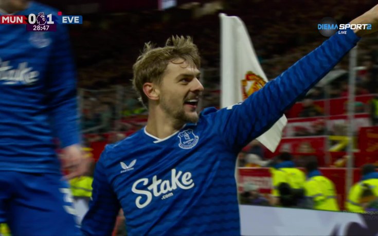 Манчестър Юнайтед - Евертън 0:1 /първо полувреме/