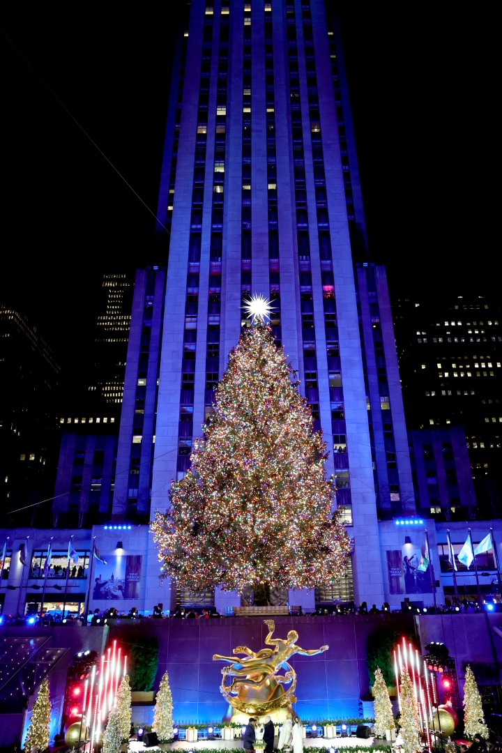 <p>Местни жители и туристи от цял свят се осмелиха да пренебрегнат тълпите и студа в сряда, чакайки с часове на опашка, за да зърнат емблематичната коледна елха на Рокфелер център, осветена за празничния сезон.</p>